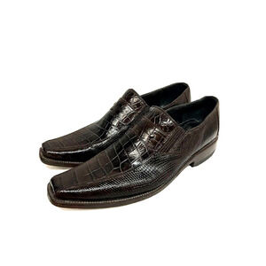 Vintage Tiger Mens Brown Alligator Exotic Leather Loafers Shoes US 10.5 Slip On